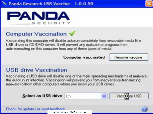 panda usb vaccine panda usb vom vorbi despre vaccinarea şi usb, folosind programul panda usb