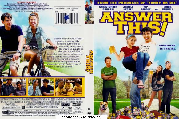 answer this! (2011)

 

un jucator de trivia, paul tarson este fericit să la micile ale dar