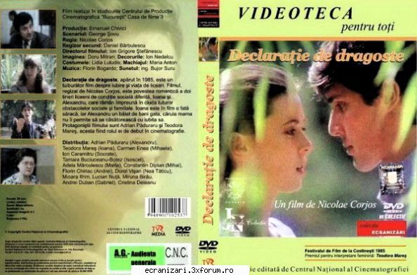 declaratie de dragoste (1985)

 

filmul este o poveste de dragoste dintre doi tineri aflati in