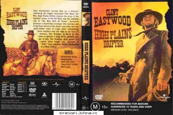high plains drifter ( 1973 ) dvd 5 

 clint eastwood isi pune inca o data amprenta pe un film
